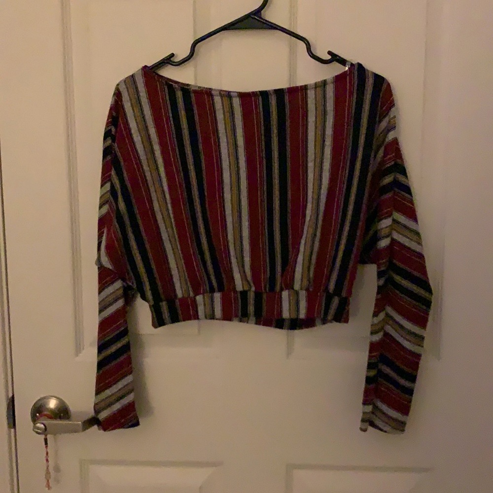 Cropped striped sweater